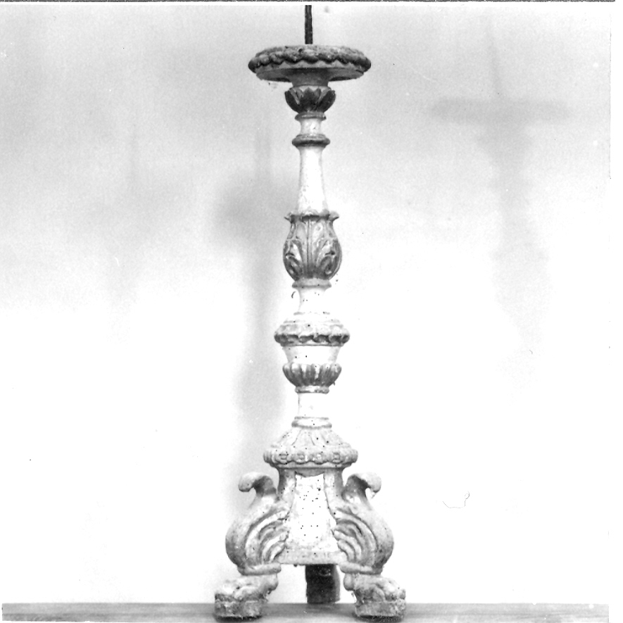 candeliere, serie - bottega marchigiana (fine/inizio secc. XVIII/ XIX)