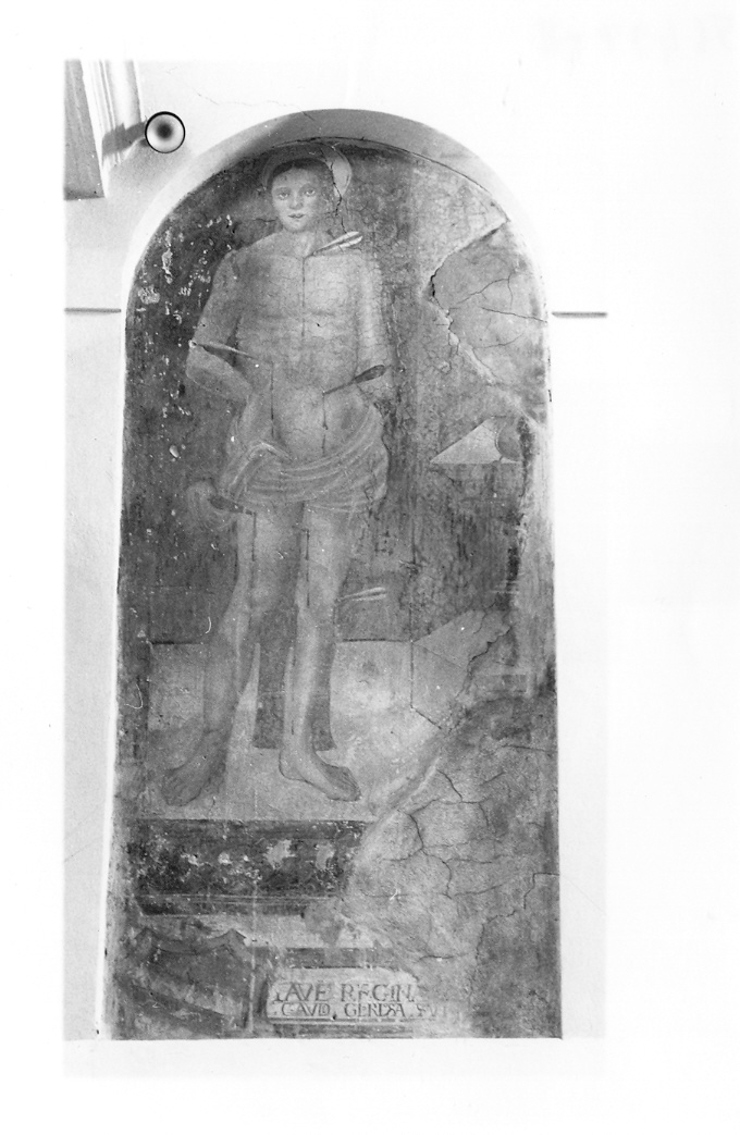 San Sebastiano (dipinto, frammento) - ambito umbro-marchigiano (prima metà sec. XVI)