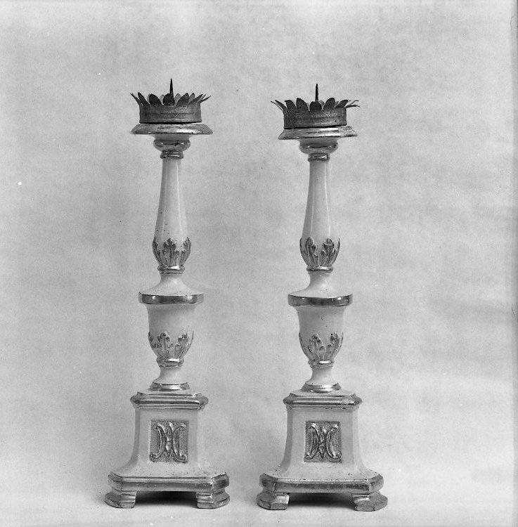 candeliere, coppia - bottega marchigiana (sec. XIX)