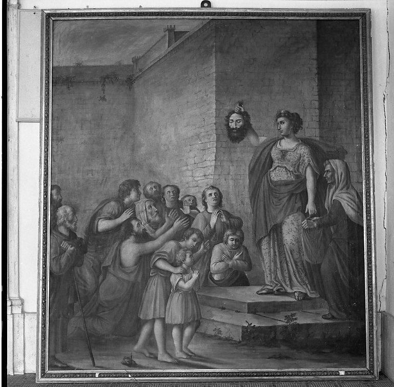 Giuditta e la sua ancella mettono la testa di Oloferne in un sacco (dipinto) di Onofri Luigi (sec. XIX)