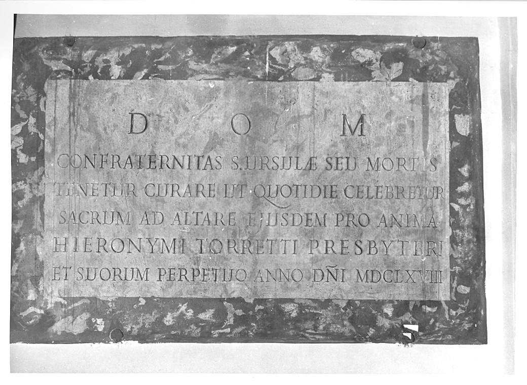 lapide celebrativa - bottega marchigiana (sec. XVII)