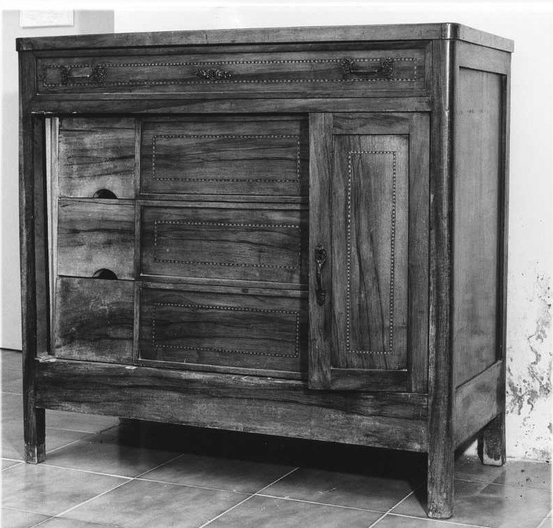 cassettone - bottega emiliano-romagnola (fine/inizio secc. XIX/ XX)