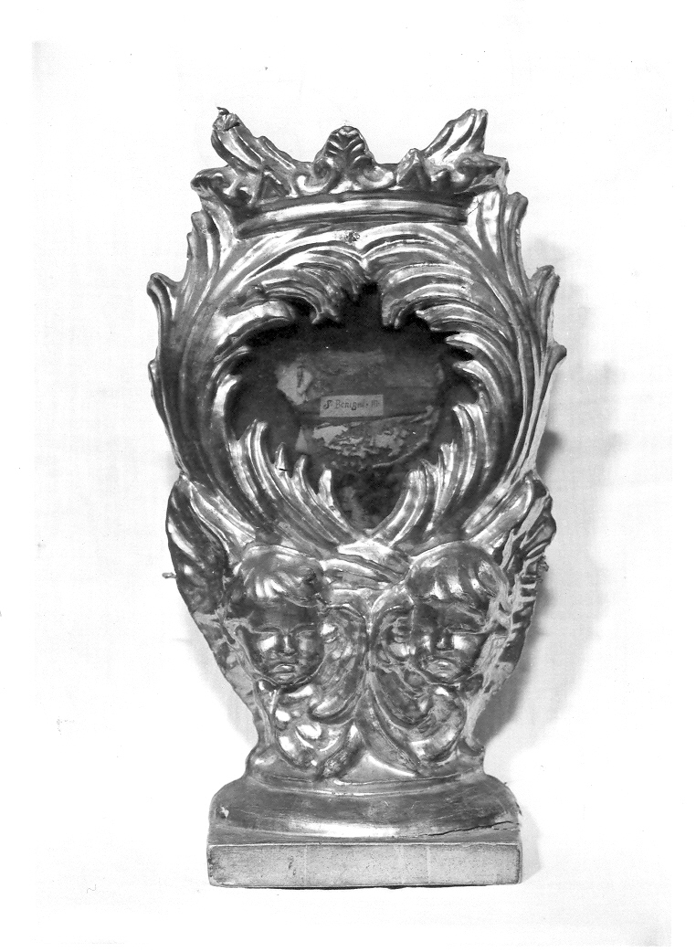 reliquiario, elemento d'insieme - bottega marchigiana (primo quarto sec. XVIII)