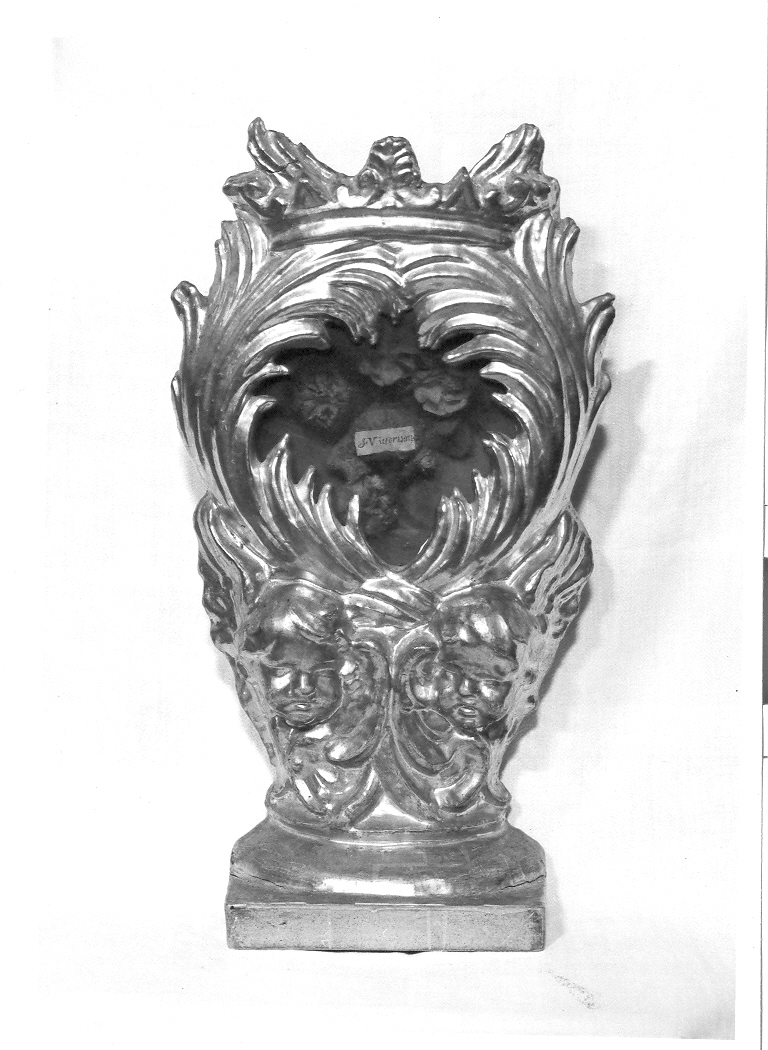 reliquiario, elemento d'insieme - bottega marchigiana (primo quarto sec. XVIII)