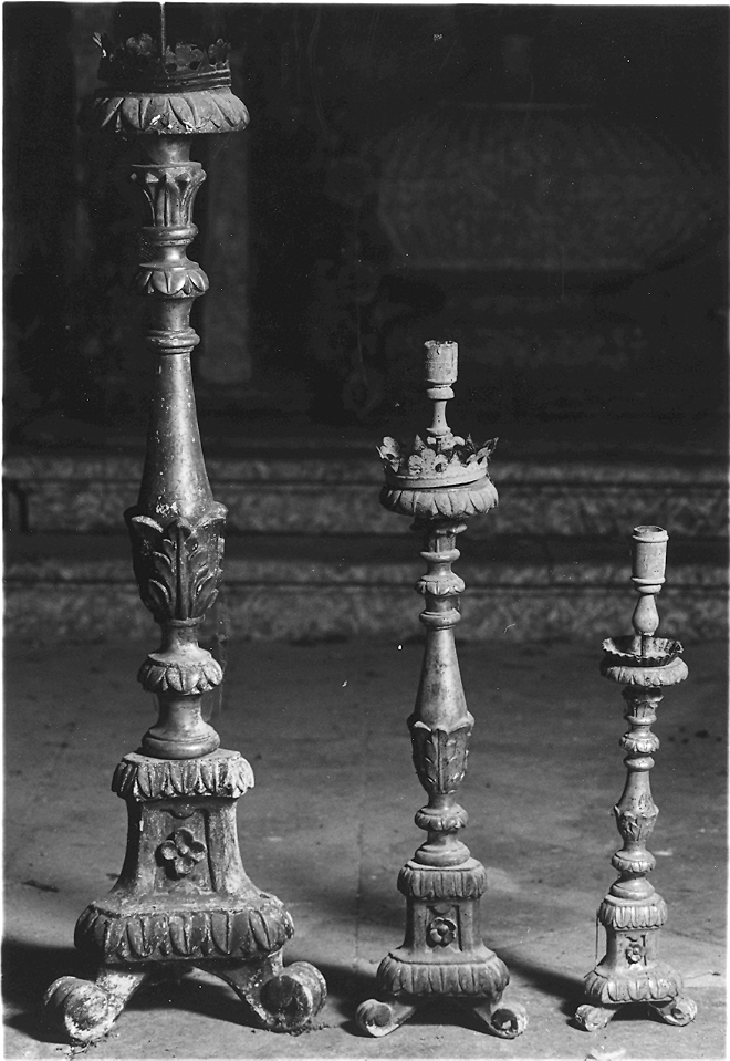 candeliere, serie - bottega marchigiana (metà sec. XIX)