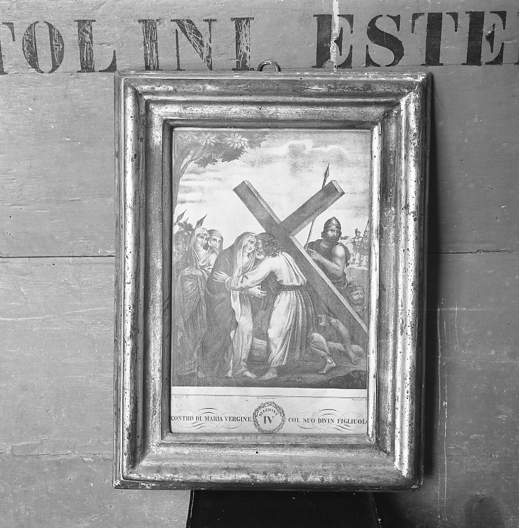 stazione IV: Gesù incontra la Madonna (stampa, elemento d'insieme) di Seghesio Felice (sec. XIX)