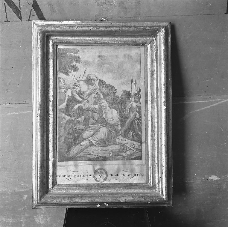 stazione X: Gesù spogliato e abbeverato di fiele (stampa, elemento d'insieme) di Seghesio Felice (sec. XIX)