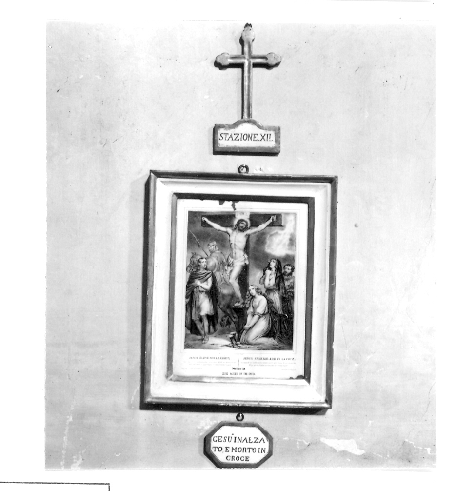 stazione XII: Gesù innalzato e morto in croce (stampa, elemento d'insieme) - ambito Italia centrale (sec. XIX)