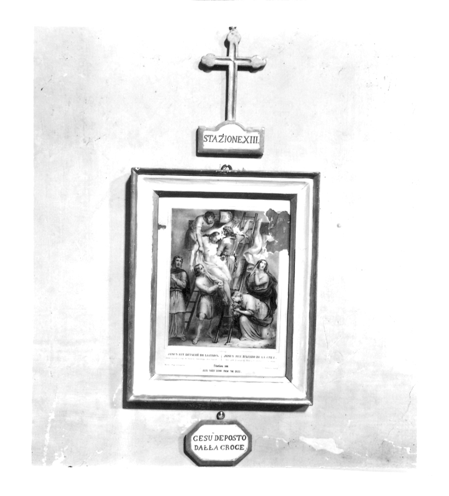 stazione XIII: Gesù deposto dalla croce (stampa, elemento d'insieme) - ambito Italia centrale (sec. XIX)