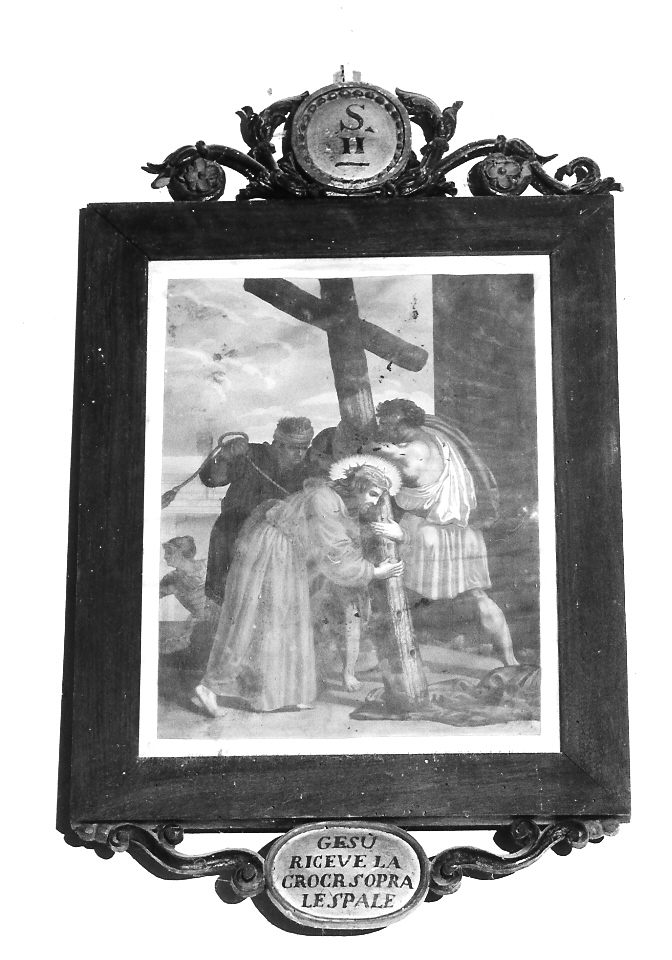 stazione II: Gesù caricato della croce (stampa, elemento d'insieme) di Nardelli Antonio, Biasioli Antonio (prima metà sec. XIX)