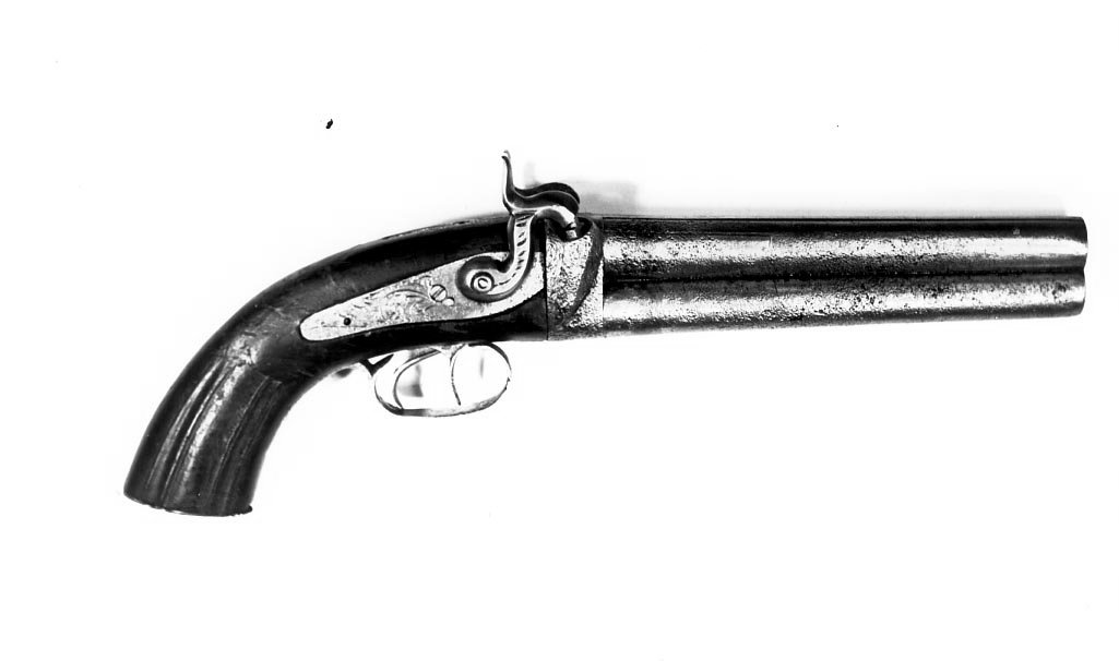 pistola a luminello a due canne - produzione italiana (metà sec. XIX)