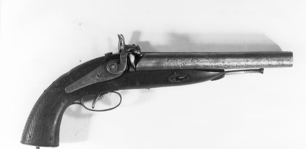 pistola a luminello a due canne - produzione italiana (metà sec. XIX)