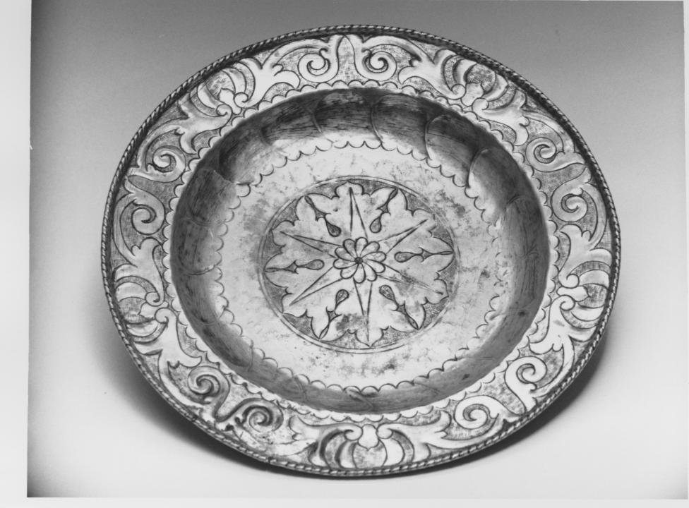 piatto per elemosine - bottega sarda (secc. XVIII/ XIX)