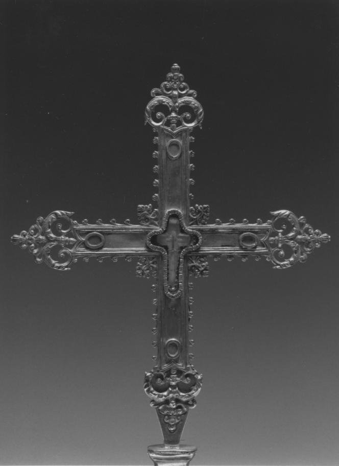 stauroteca, frammento - bottega cagliaritana (sec. XVI)