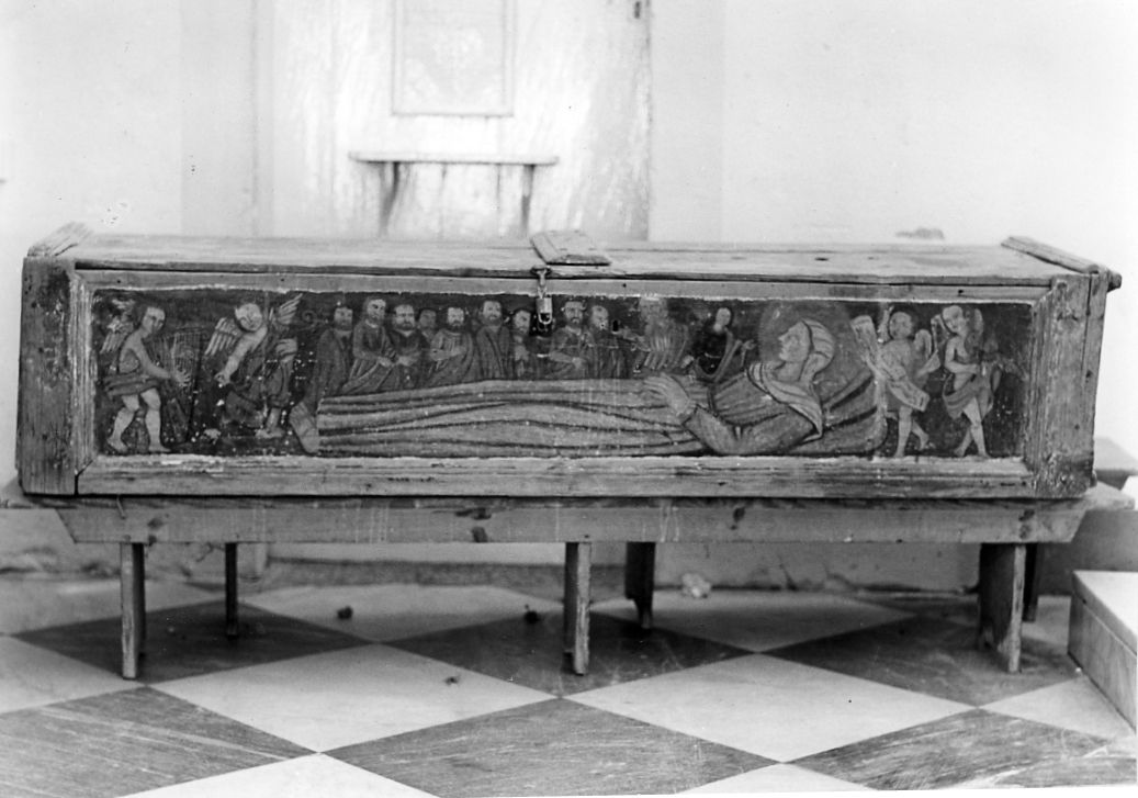 transito della Madonna (sarcofago - a cassa) - bottega cagliaritana (fine/inizio secc. XVI/ XVII)