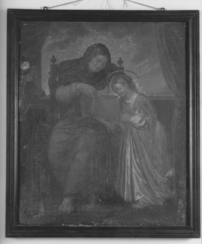 Sant'Anna insegna a leggere a Maria Vergine (dipinto) - bottega italiana (fine sec. XIX)