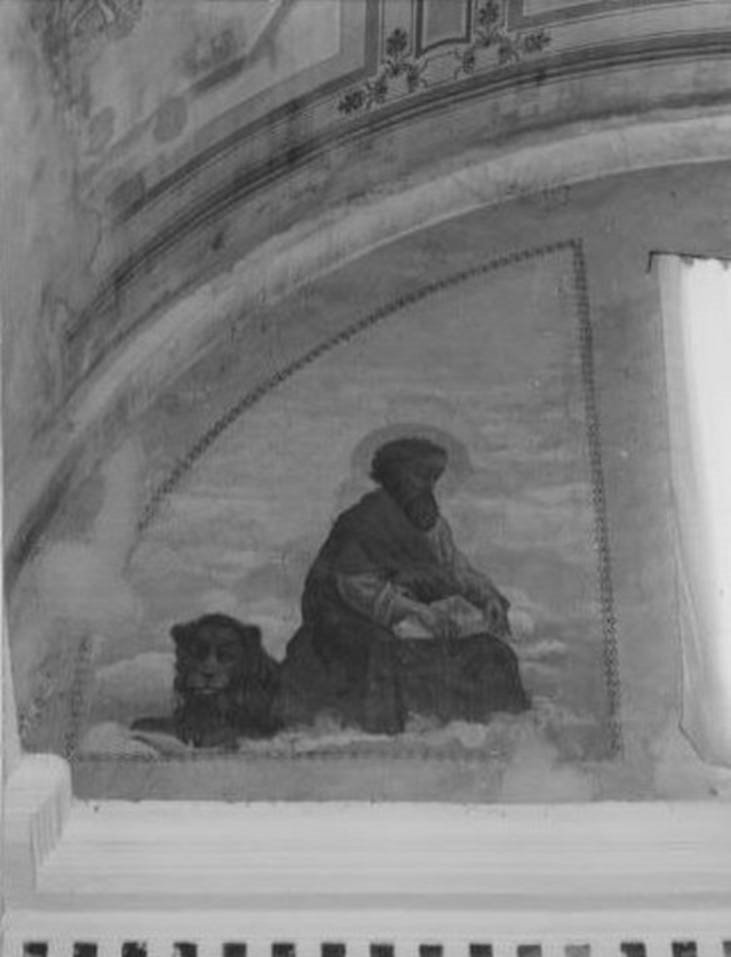 San Marco scrive il vangelo (dipinto) di Parenti Oreste (inizio sec. XX)