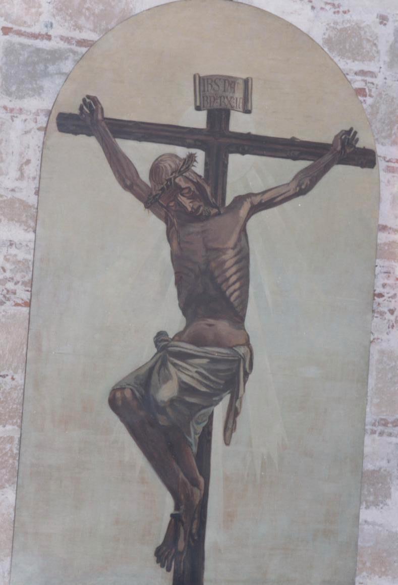 Cristo crocifisso (dipinto) di Contini Carlo (sec. XX)
