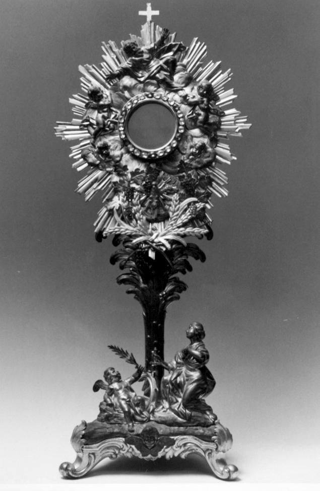 sandali di Santa Caterina (ostensorio - a raggiera) - bottega ligure (sec. XVIII)