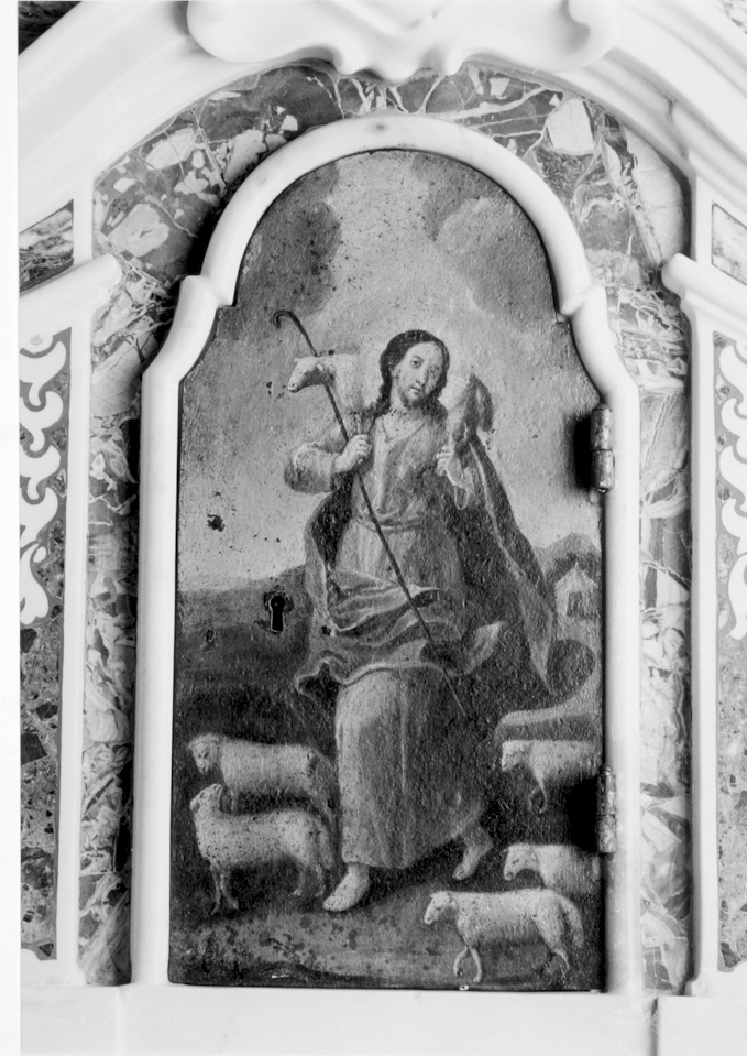 Cristo Buon Pastore (sportello di tabernacolo) - ambito sardo (fine sec. XVIII)