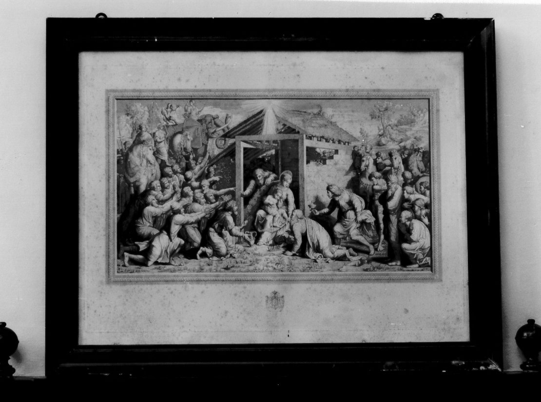 adorazione dei Re Magi (stampa) di Ortis Nicola, Sangiorgi Nicola (sec. XIX)