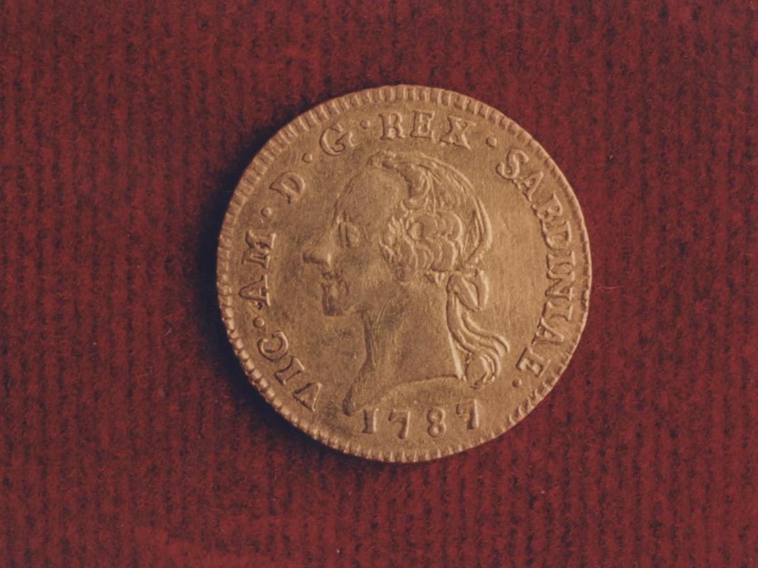 moneta - 1/2 doppia - produzione torinese (sec. XVIII)