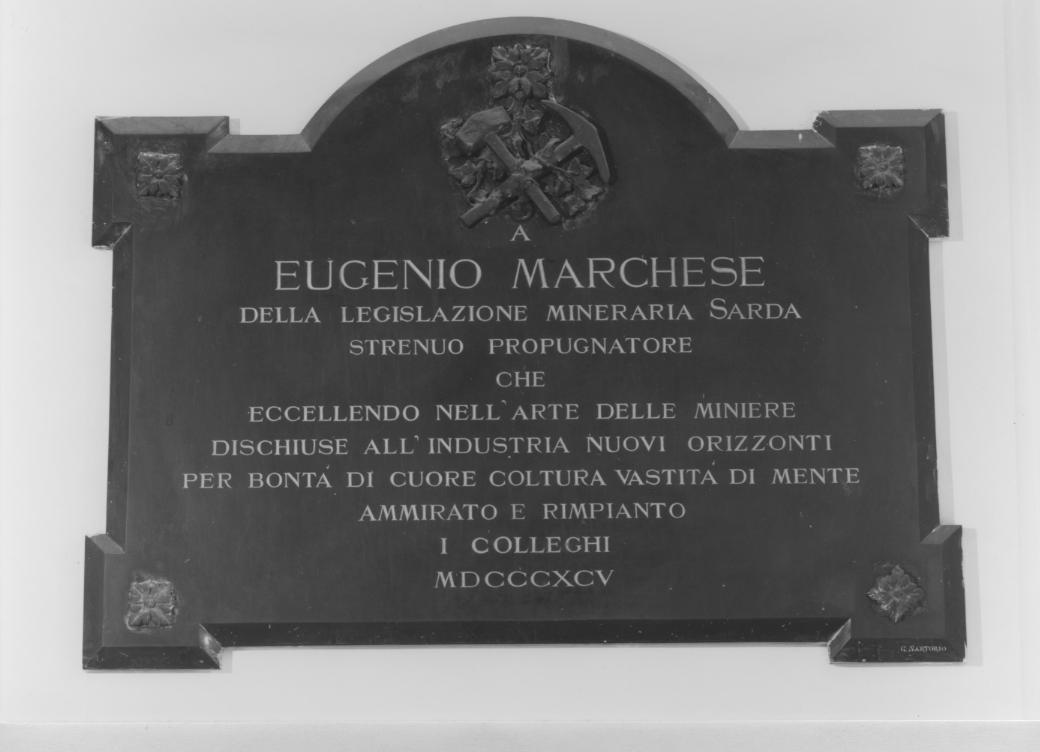 lapide commemorativa di Sartorio Giuseppe (sec. XIX)