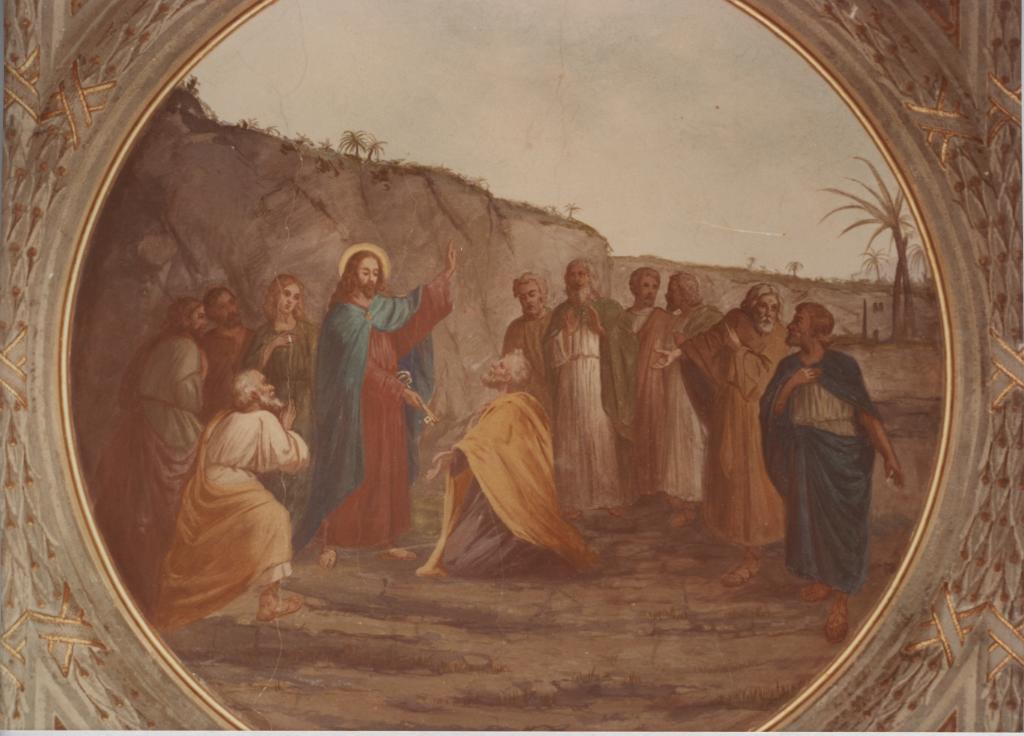 Cristo consegna le chiavi a San Pietro (dipinto) - ambito sardo (sec. XX)