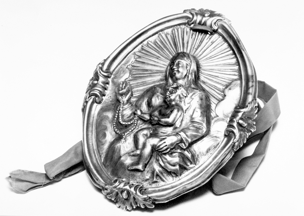 Madonna con Bambino (emblema di confraternita) - bottega genovese (sec. XVIII)