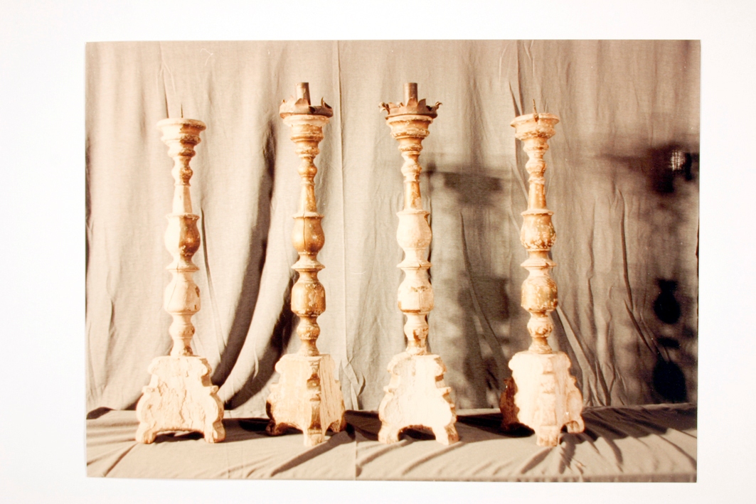 candeliere d'altare, serie - bottega sarda (prima metà sec. XIX)