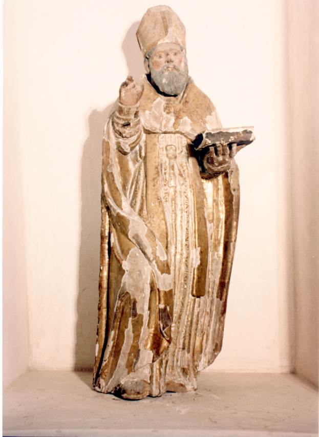 Santo vescovo (statua) - bottega sarda (prima metà sec. XVII)