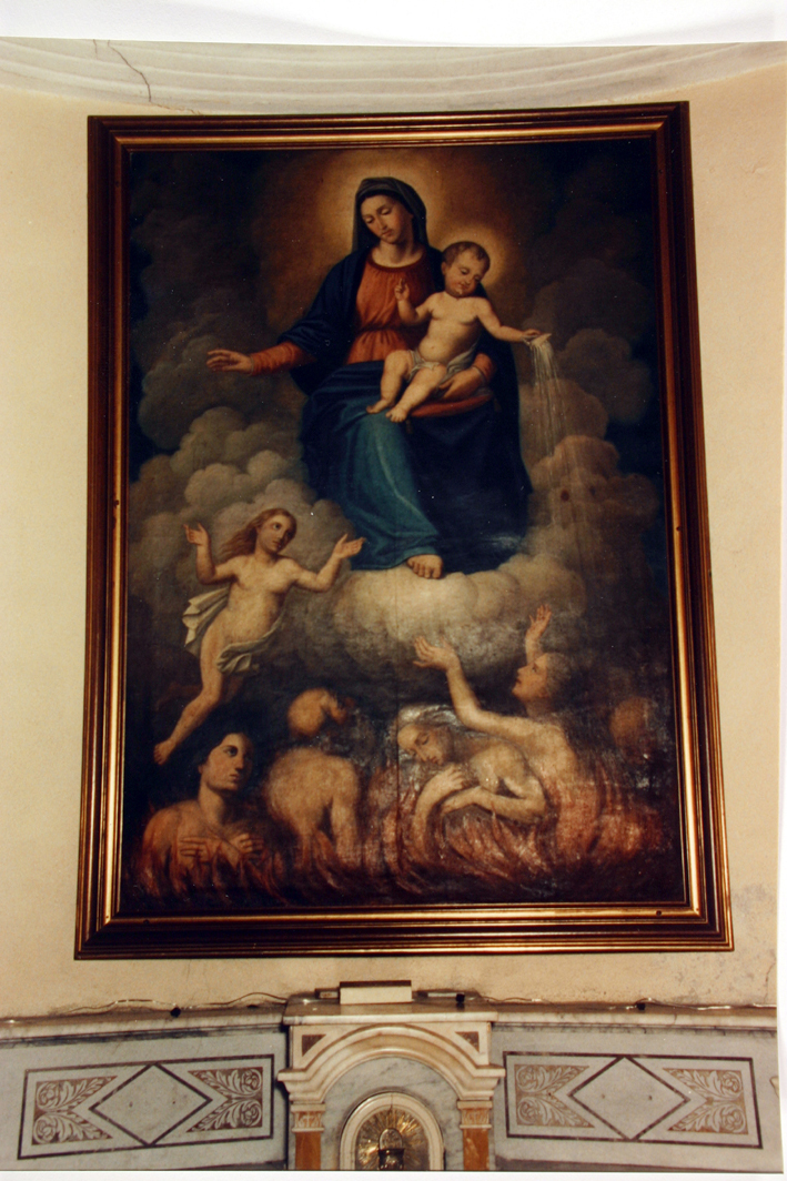 Madonna con Bambino che intercede per le anime del Purgatorio (dipinto) di Manca Giovanni Battista (sec. XIX)