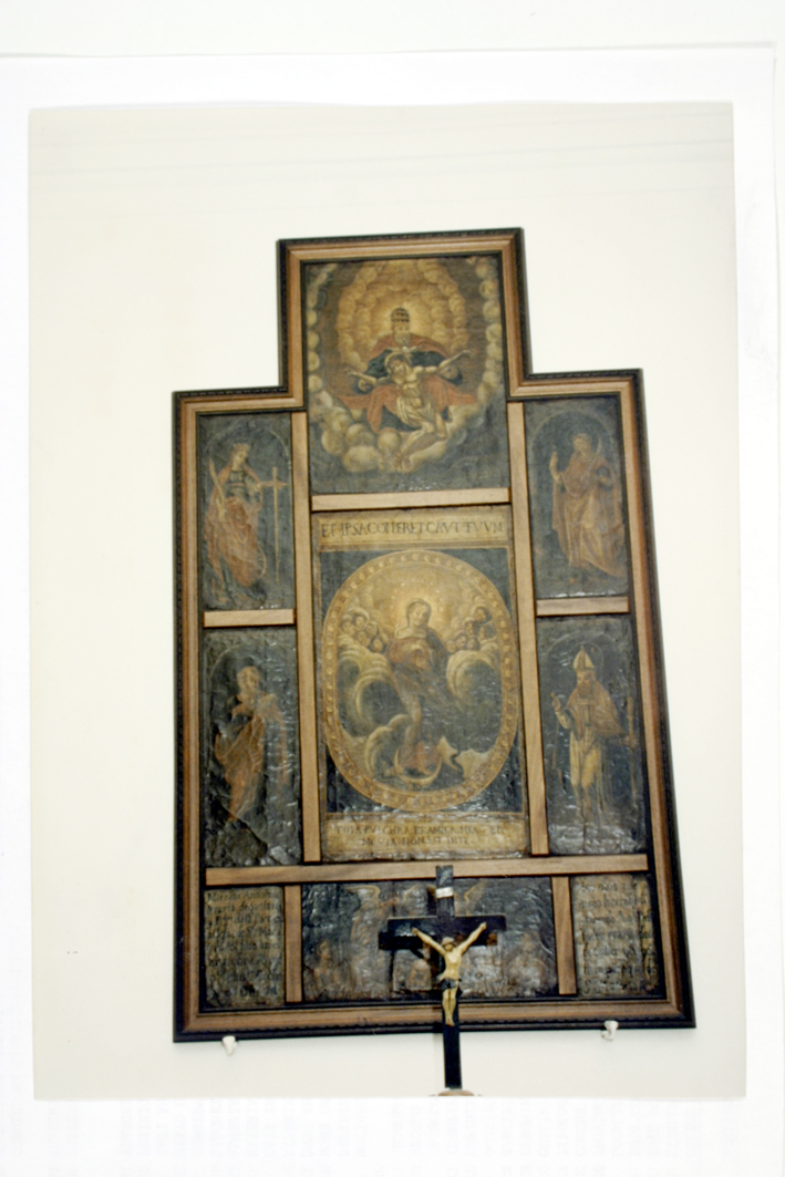 Madonna Immacolata e Santi (polittico) di Fadda Juan Pedro (sec. XVIII)