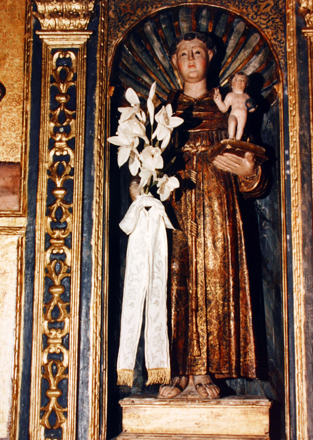 Sant'Antonio da Padova con il bambino (statua) - bottega sarda (primo quarto sec. XVII)