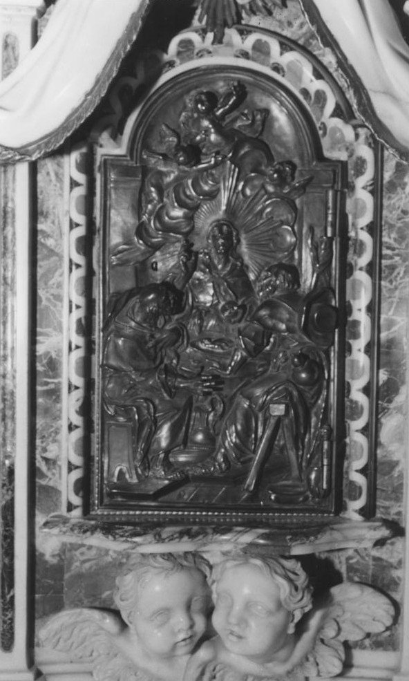 cena in Emmaus (sportello di tabernacolo) di Lavy Lorenzo (sec. XVIII)