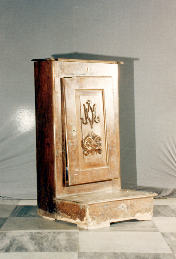 monogramma mariano (inginocchiatoio) - bottega sarda (seconda metà sec. XIX)