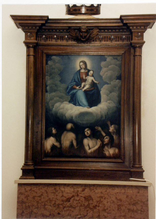Madonna che intercede per le anime del purgatorio (dipinto) di Manca Giovanni Battista (terzo quarto sec. XIX)