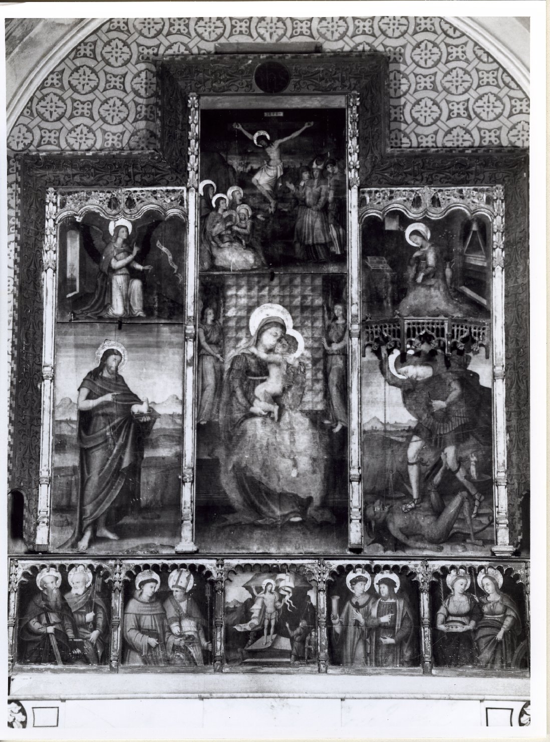 Madonna con Bambino e Santi (retablo) di Mainas Antioco (sec. XVI)