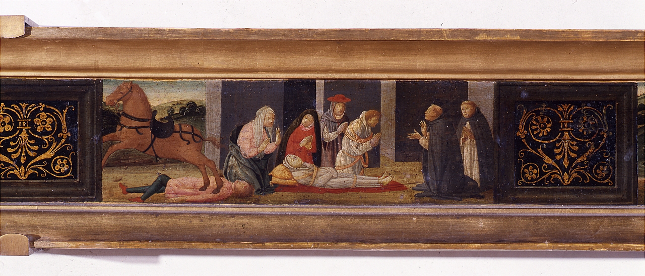 San Domenico resuscita Napoleone Orsini (scomparto di predella) di Bartolomeo di Giovanni (sec. XV) 