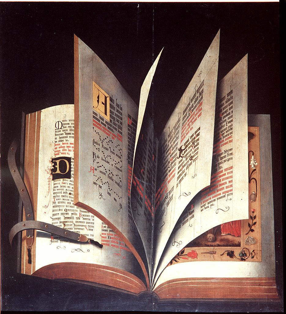 libro aperto (dipinto) - ambito tedesco (sec. XVI)
