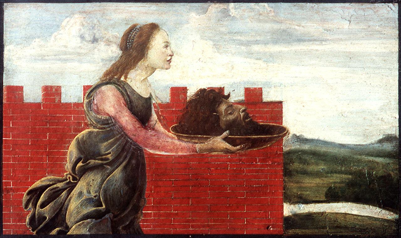Salomè con la testa di San Giovanni Battista sul piatto (scomparto di predella) di Filipepi Alessandro detto Botticelli (sec. XV)