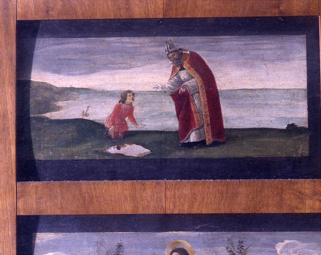 Sant'Agostino medita sul mistero della Trinità (scomparto di predella) di Filipepi Alessandro detto Botticelli (sec. XV)