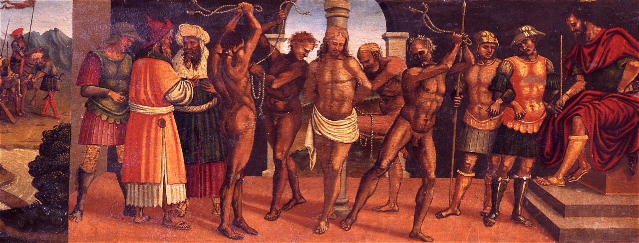 flagellazione di Cristo (scomparto di predella) di Signorelli Luca (sec. XVI)
