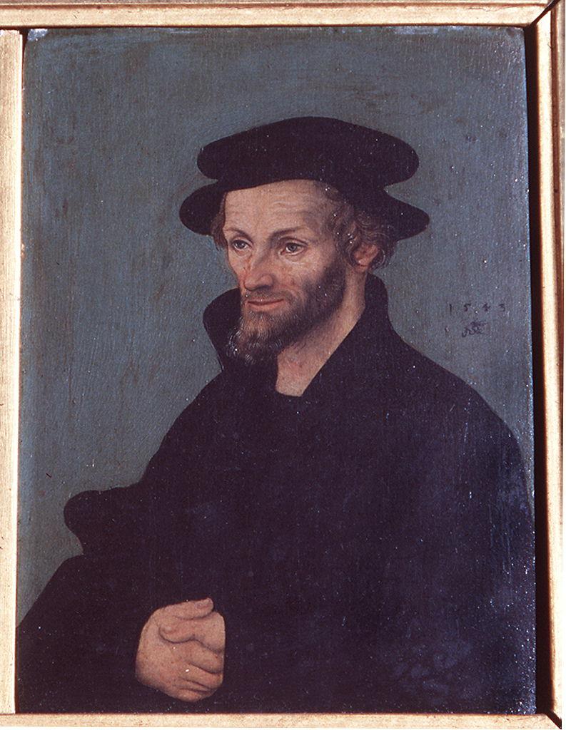 ritratto di Filippo Melantone (dipinto) di Cranach Lucas il Vecchio (bottega) (sec. XVI)