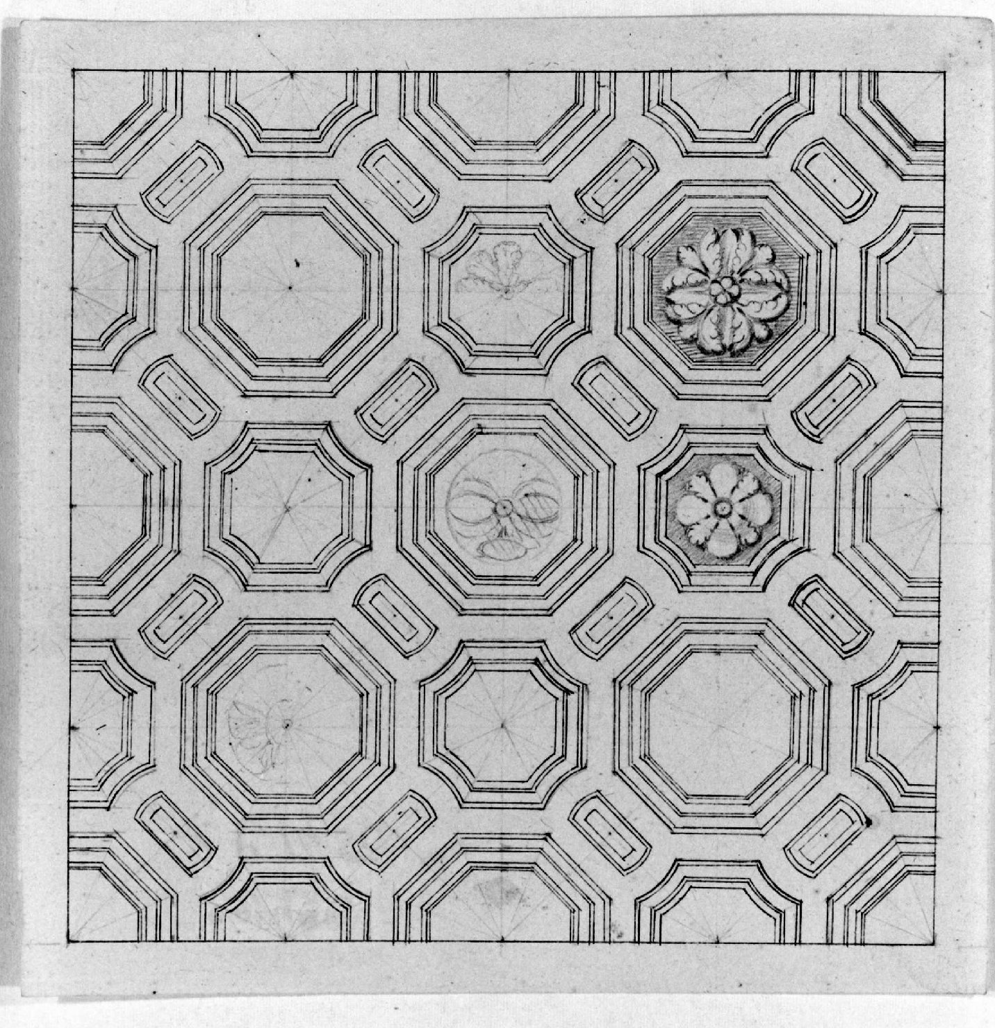 motivi decorativi (disegno) - ambito Italia settentrionale (seconda metà sec. XIX)