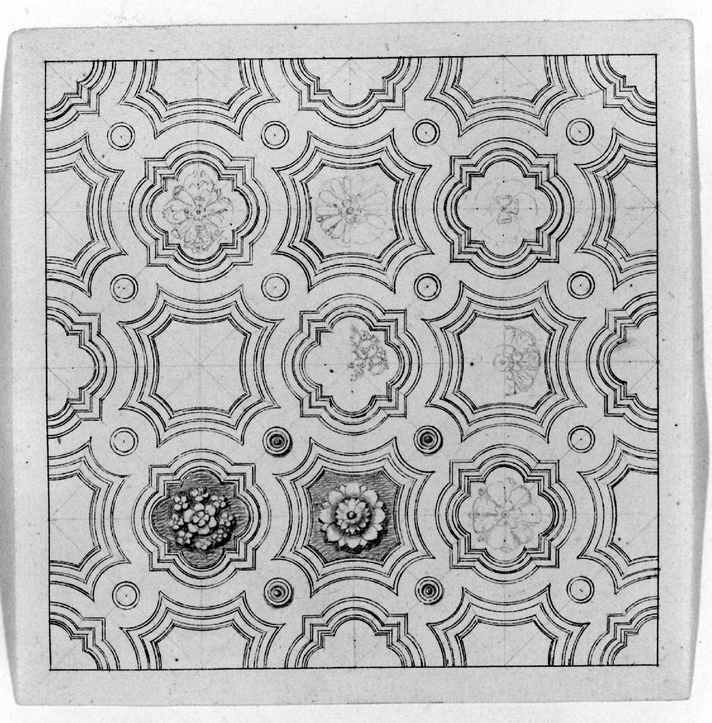 motivi decorativi (disegno) - ambito Italia settentrionale (seconda metà sec. XIX)
