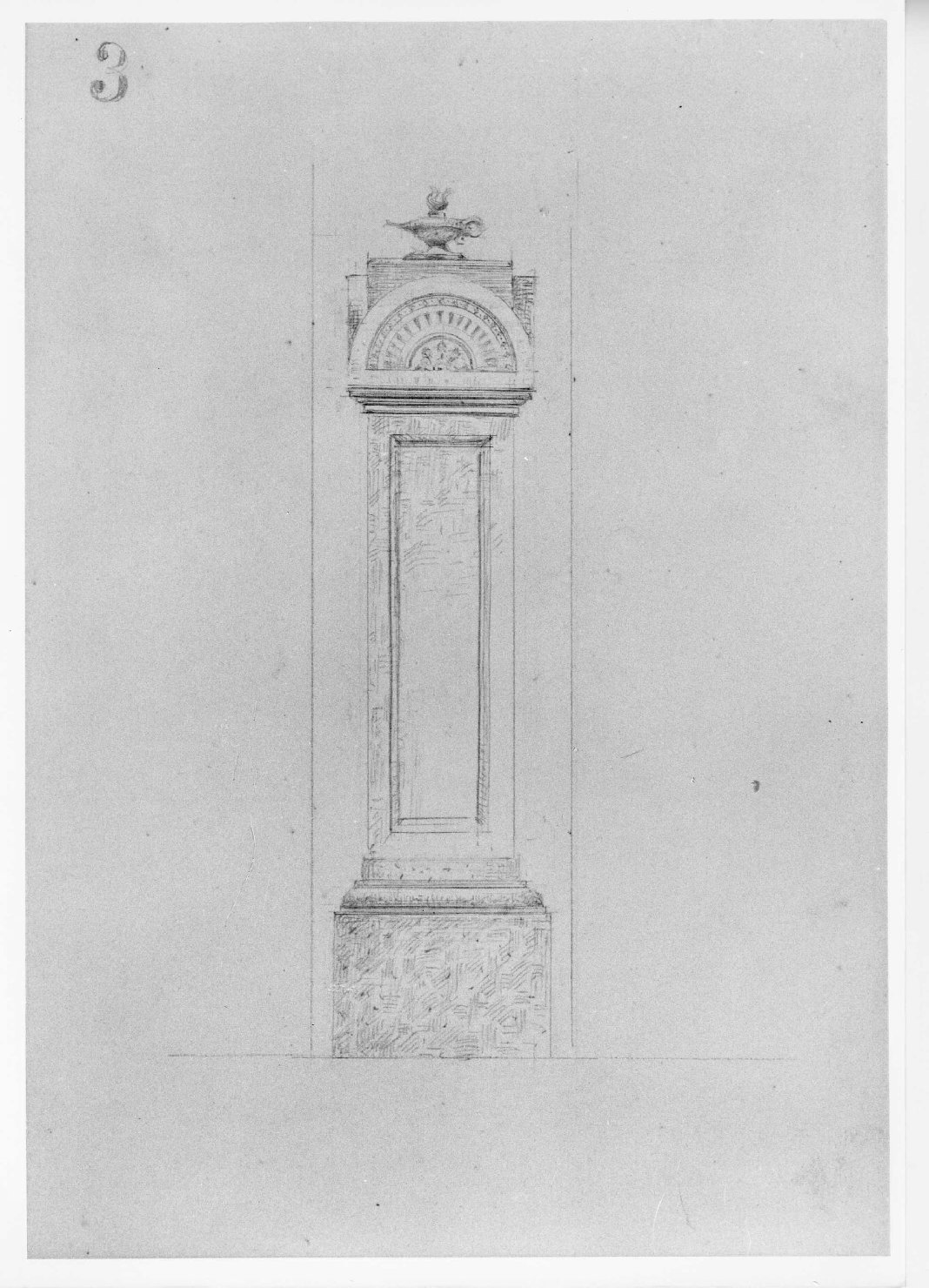 pilastro (disegno) di Cristani Romeo (ultimo quarto sec. XIX)