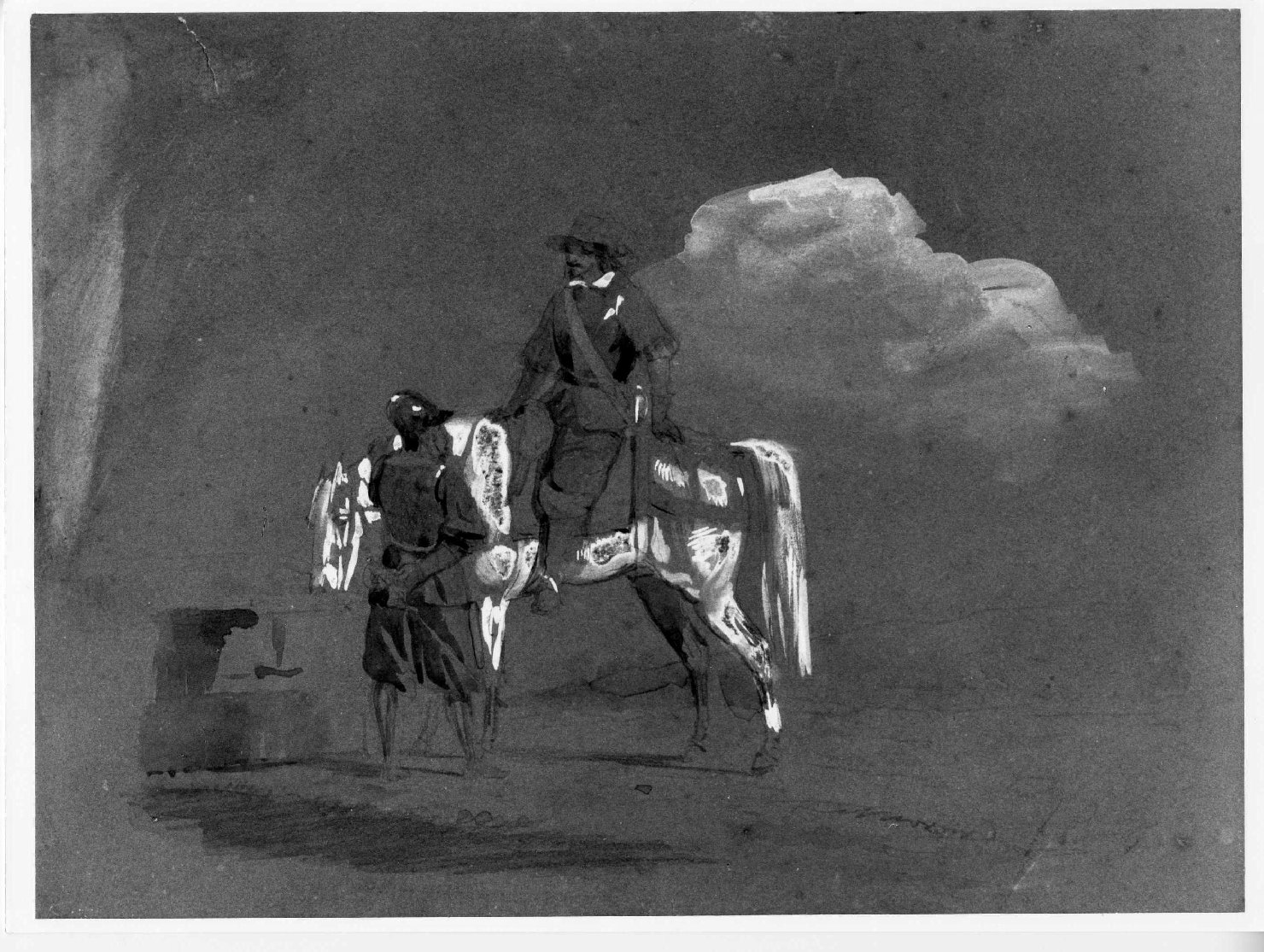 cavaliere e soldato (disegno) di Ceruti (sec. XIX)