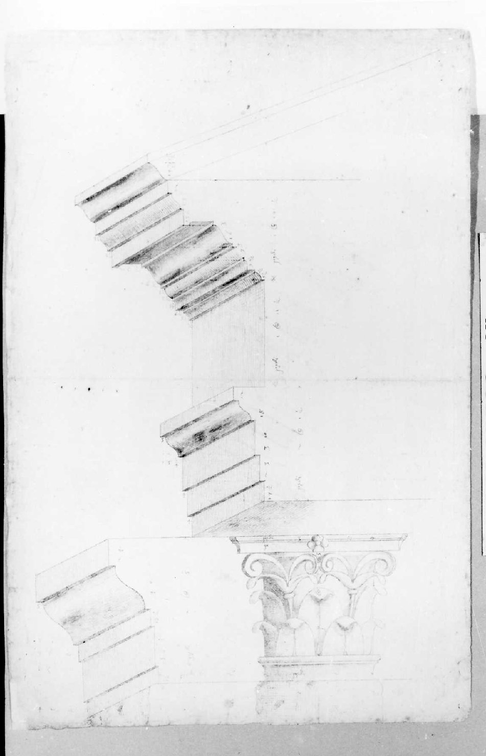elementi architettonici (disegno) di Palladio Andrea (sec. XVI)
