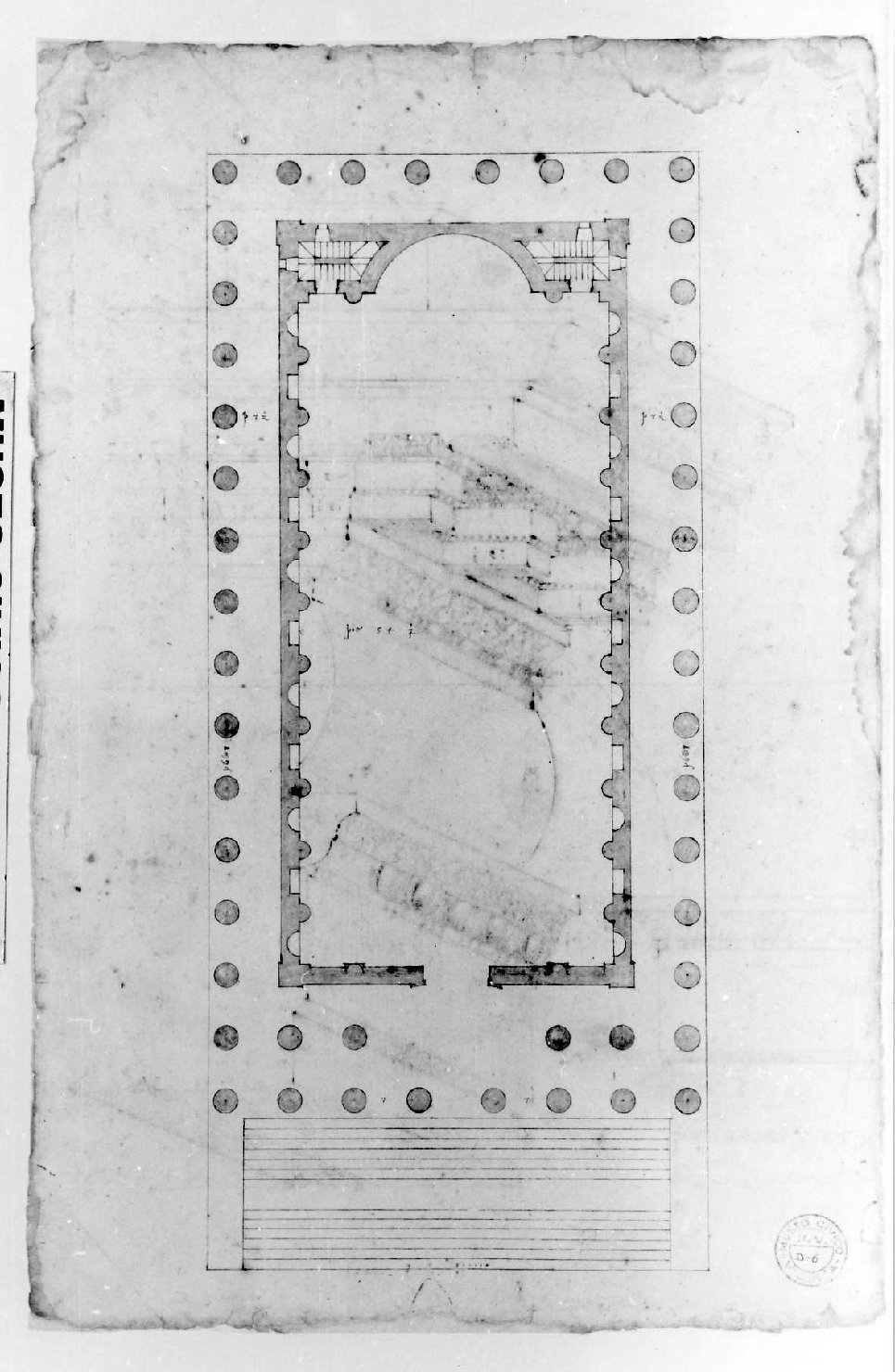 pianta di tempio (disegno) di Palladio Andrea (sec. XVI)